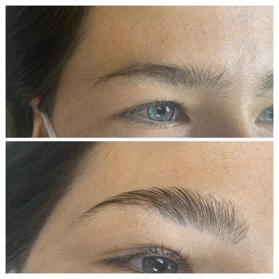 brow lamination before and after