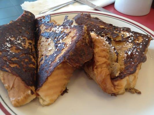 French Toast, burnt on one side, uncooked on the other! NASTY!