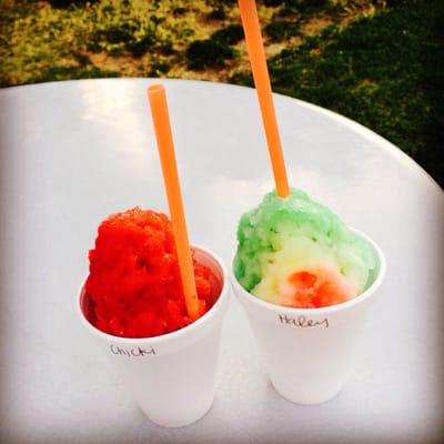 This is mine and my grandmas shave ice. Hers is wild cherry and mine is rainbow