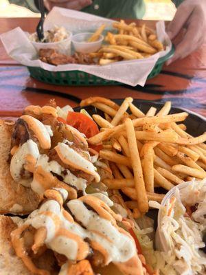 Gator Bites and shrimp po boy