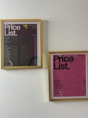 Price list