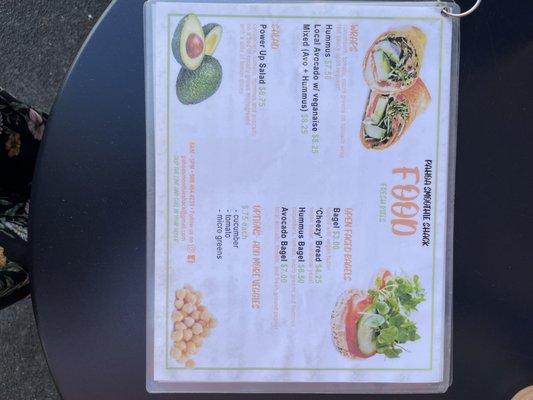 Food menu