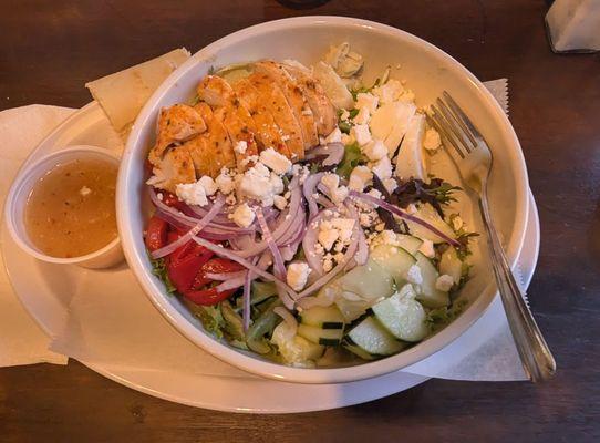 Greek salad with chicken