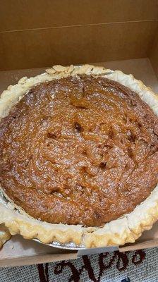 The sweet potato pie  and crust was definitely homemade and perfectly baked to perfection.