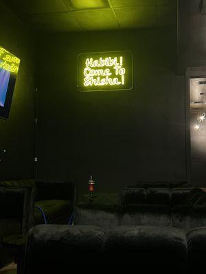 Habibi come to shisha - neon sign