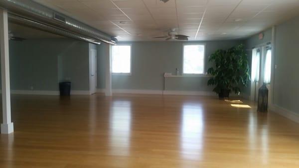 The studio at Creating Space Yoga.