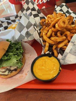 Classic Cheese Burger Curly Fries