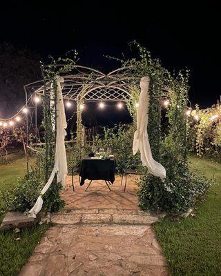 Dessert in a private gazebo