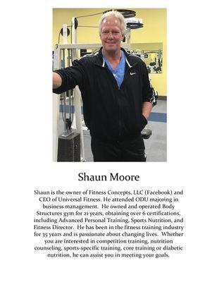 Universal Fitness trainer Shaun Moore!