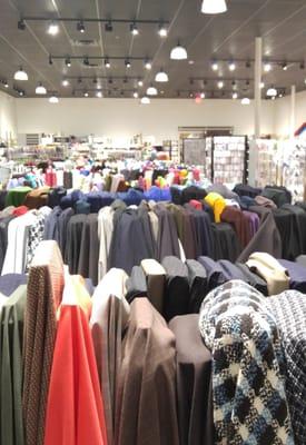 We've got fashion fabrics up front and cottons toward the back of the new store.