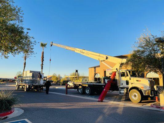 Fly day for 6 brand new air conditioners going onto a new commercial building in the City of Maricopa!