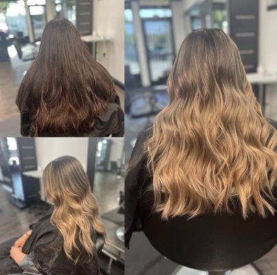 Balayage on virgin hair