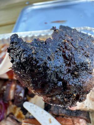 The bark of the brisket