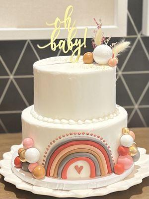 Boho baby shower cake