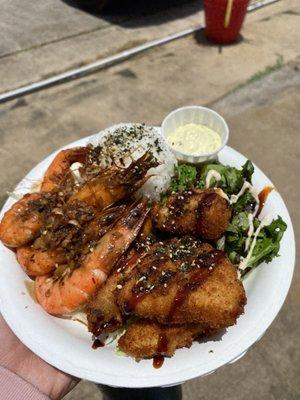 Seafood Combo (Fish of the Day + Spicy Garlic Shrimp)