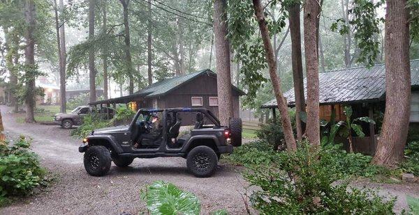 Jeepin in the rain at Lost Lodge!