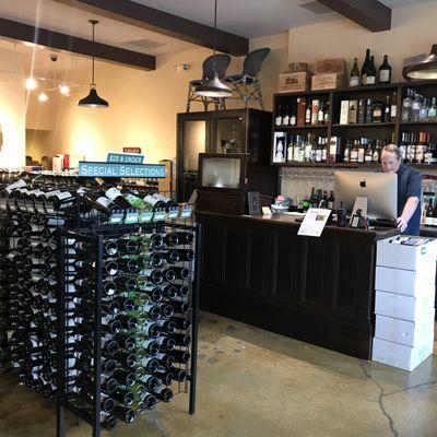 Front counter with liquor selection