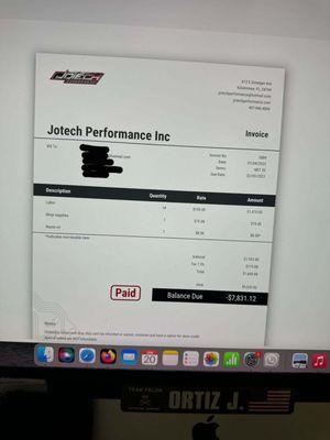 False paper trail created by Jorge Ortiz, Owner Jo Tech Performance Inc and previously jailed child abuser