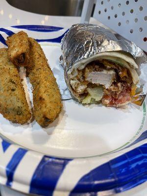 Fried Pickles & Chicken Tender Wrap