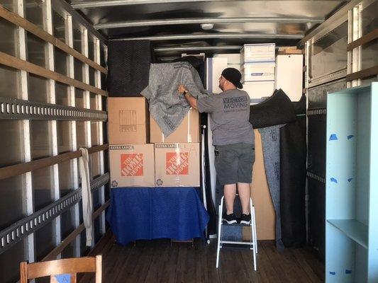 Loading the truck.