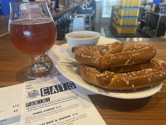 Blended beer with pretzels and beer cheese !