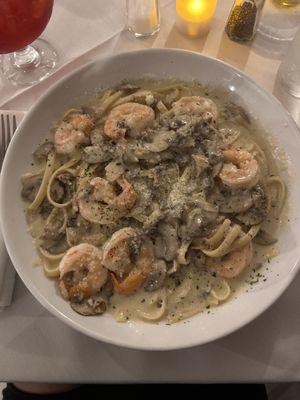 Shrimp and Mushroom Alfredo