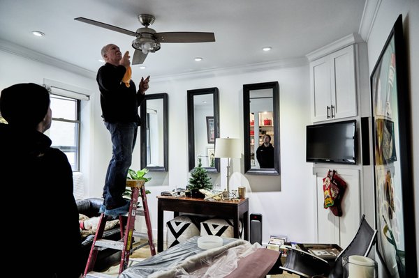 Final touch-ups on the West Village apartment renovation