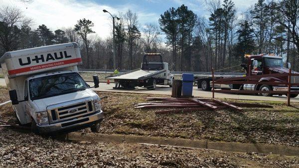 Recovery work at the Rest area 64 west