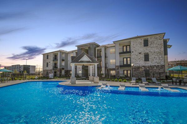 Resort Style Pool with Aqua Loungers