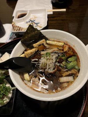 Veggie ramen and chasubun combination