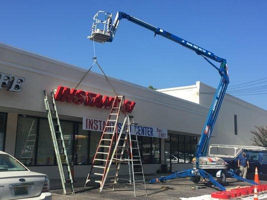 Lighted signs and installations