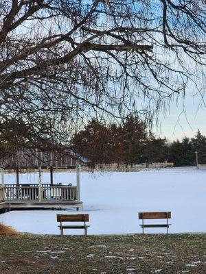 The frozen lake at Cedar Lake