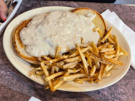 Country Burger and Fries