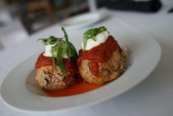 Meatballs with ricotta dollop