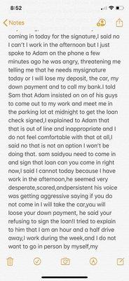 My credit union had to step in on the phone call with Sam, I wish they heard the phone call with Adam it was even worse!