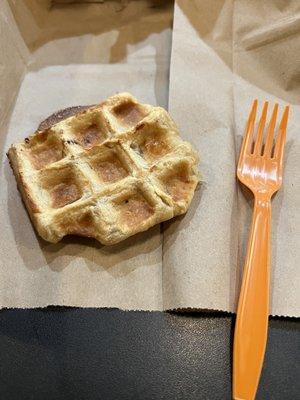 Pathetic looking waffle the size smaller than your palm