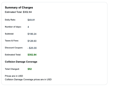 This was the Expedia charge $302.84 + $52 = $354.84