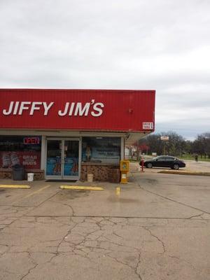 Drive thru window on right side of building