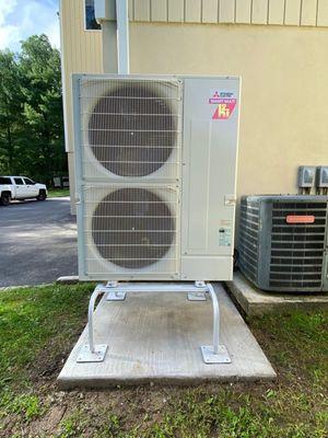 Our team completed this heat pump installation with three separate heads. Each head gives the ability to heat or cool a room ...