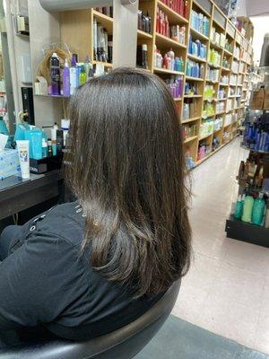 Brazilian Blowout and color with aloxxi