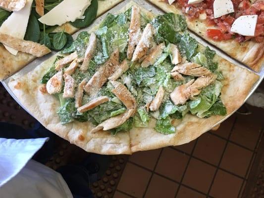 Grill chicken Caesar pizza