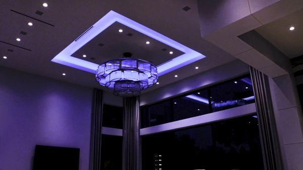 Colorbeam tunable lighting in living room