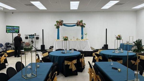 Tables and DJ setup