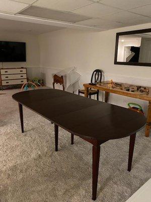 Refinished burned table 1/4