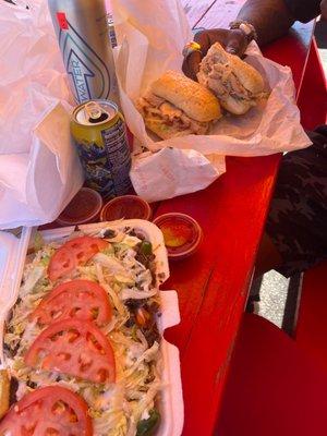 Steak fries and turkey sub