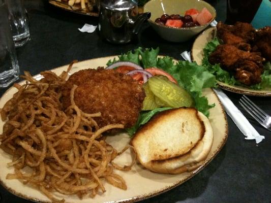 breaded tenderloin with onion straws