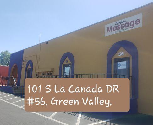 custom Massage @101 South La Canada Dr #56.Green Valley .AZ 85614.
 Green Valley Vellage.