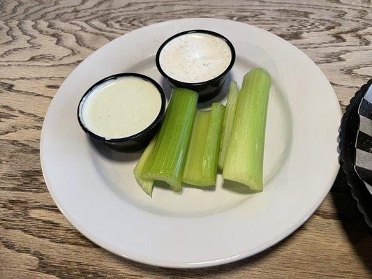 Celery with Ranch and Blue Cheese