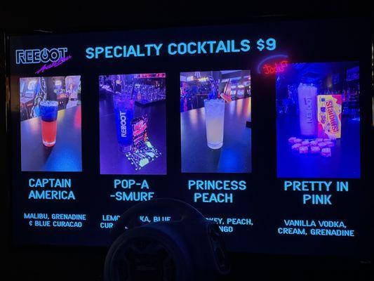 Speciality cocktails