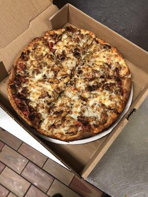 Small philly steak pizza